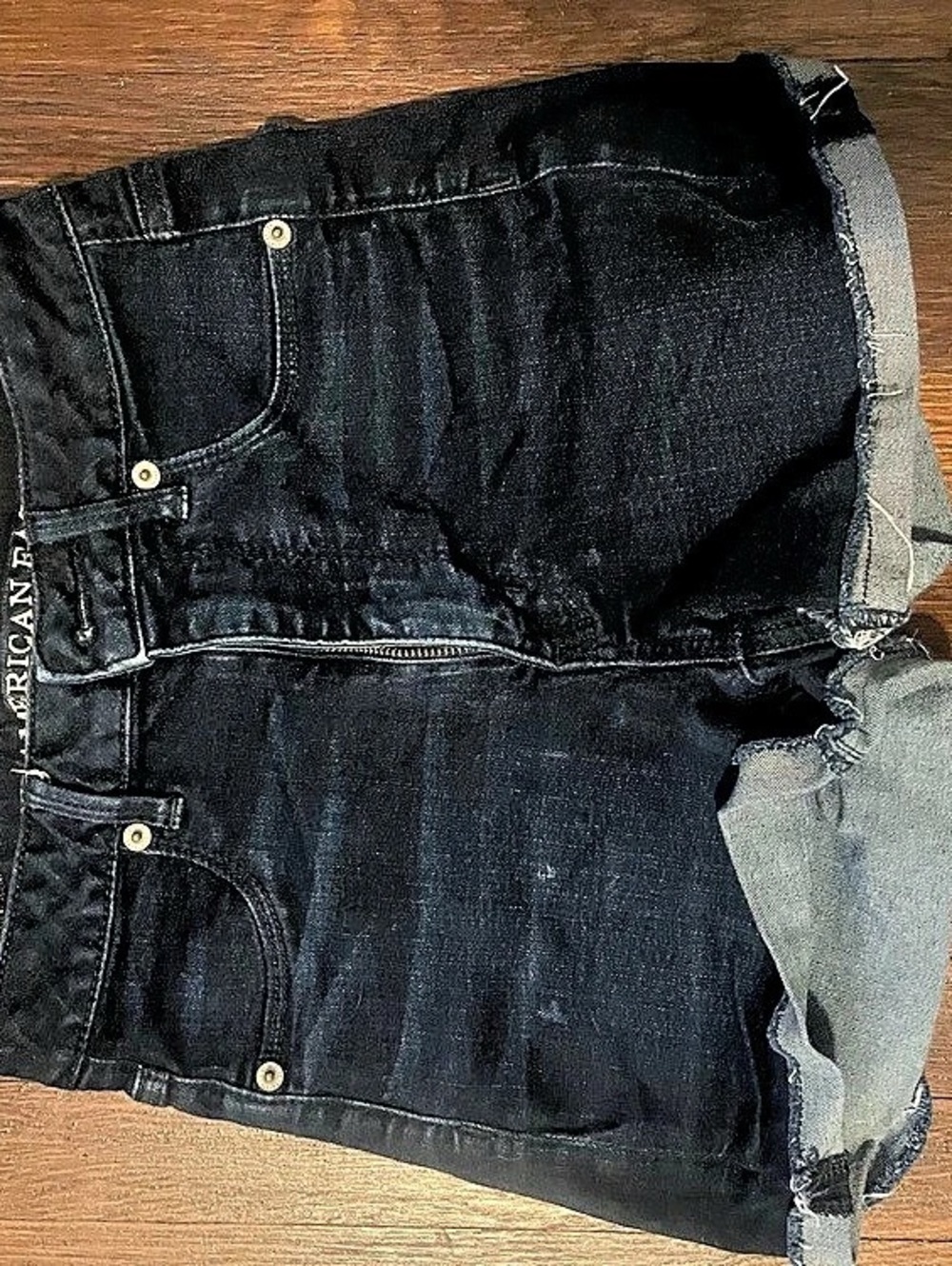 American Eagle Outfitters Black Denim Jean Shorts Waist 2